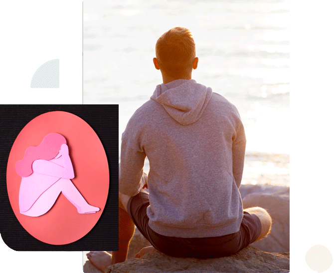 Hombre-sentado-en-la-playa-mirando-al-mar-manejo-de-la-ansiedad